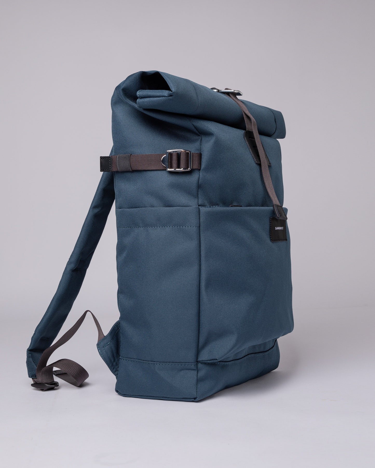 Sac à dos rolltop en matière recyclée | Bleu "ilon steel blue"