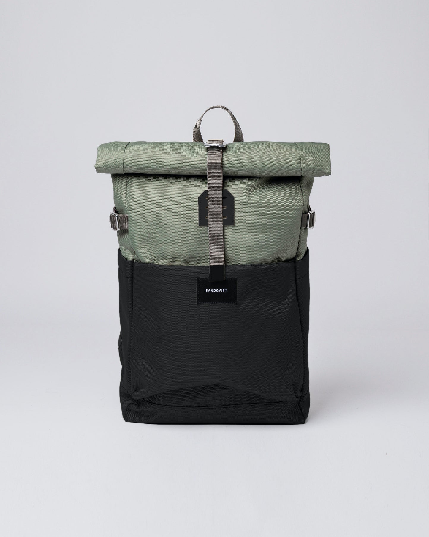 Sac à dos rolltop en matière recyclée | Noir et vert "ilon multi clover green"
