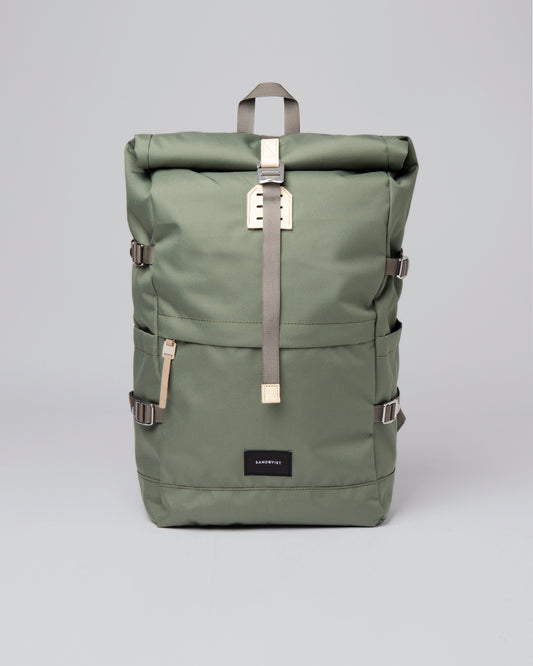 Sac à dos rolltop en matière recyclée | Vert "bernt clover green"