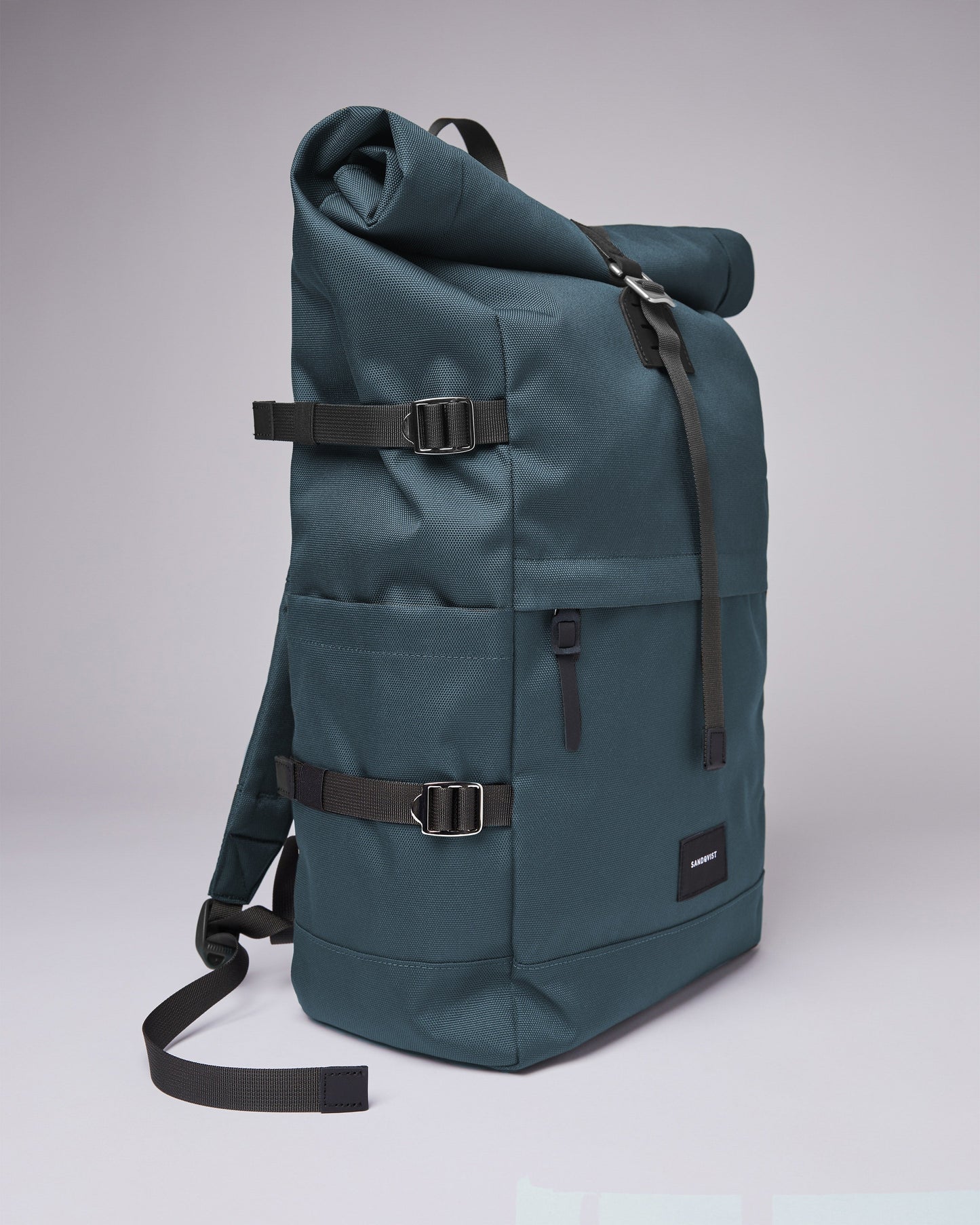 Sac à dos rolltop en matière recyclée | Bleu "bernt steel blue"