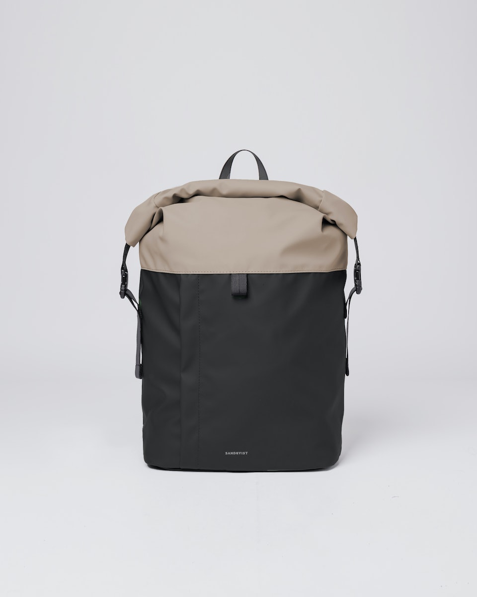 Sac à dos imperméable en matière recyclée | Noir et beige "konrad multi beige"