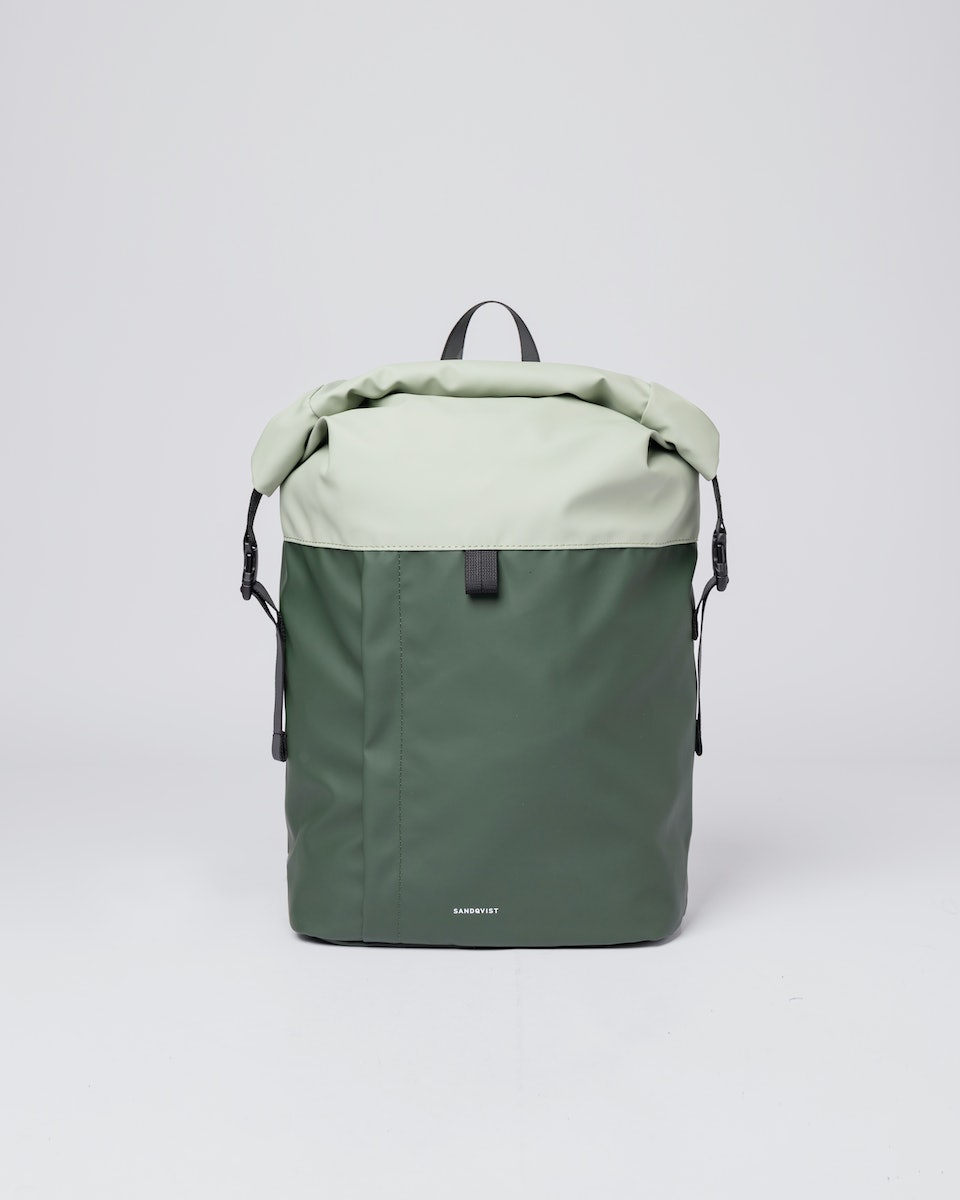 Sac à dos imperméable en matière recyclée | Bicolore "konrad multi green"
