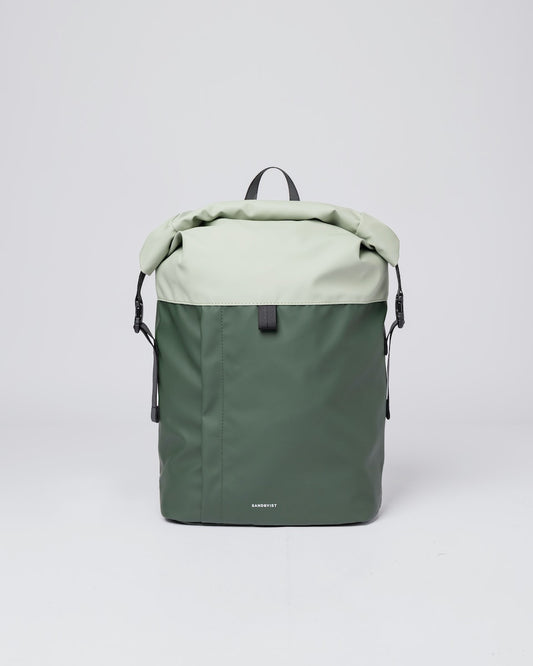 Sac à dos imperméable en matière recyclée | Bicolore "konrad multi green"