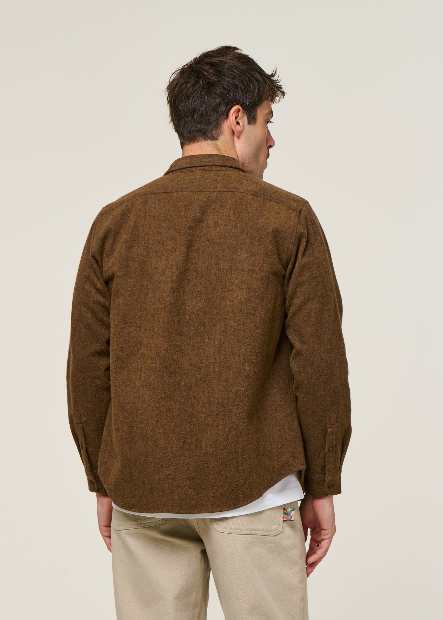 Chemise flanelle en coton bio | marron "heart flannel overshirt brown"