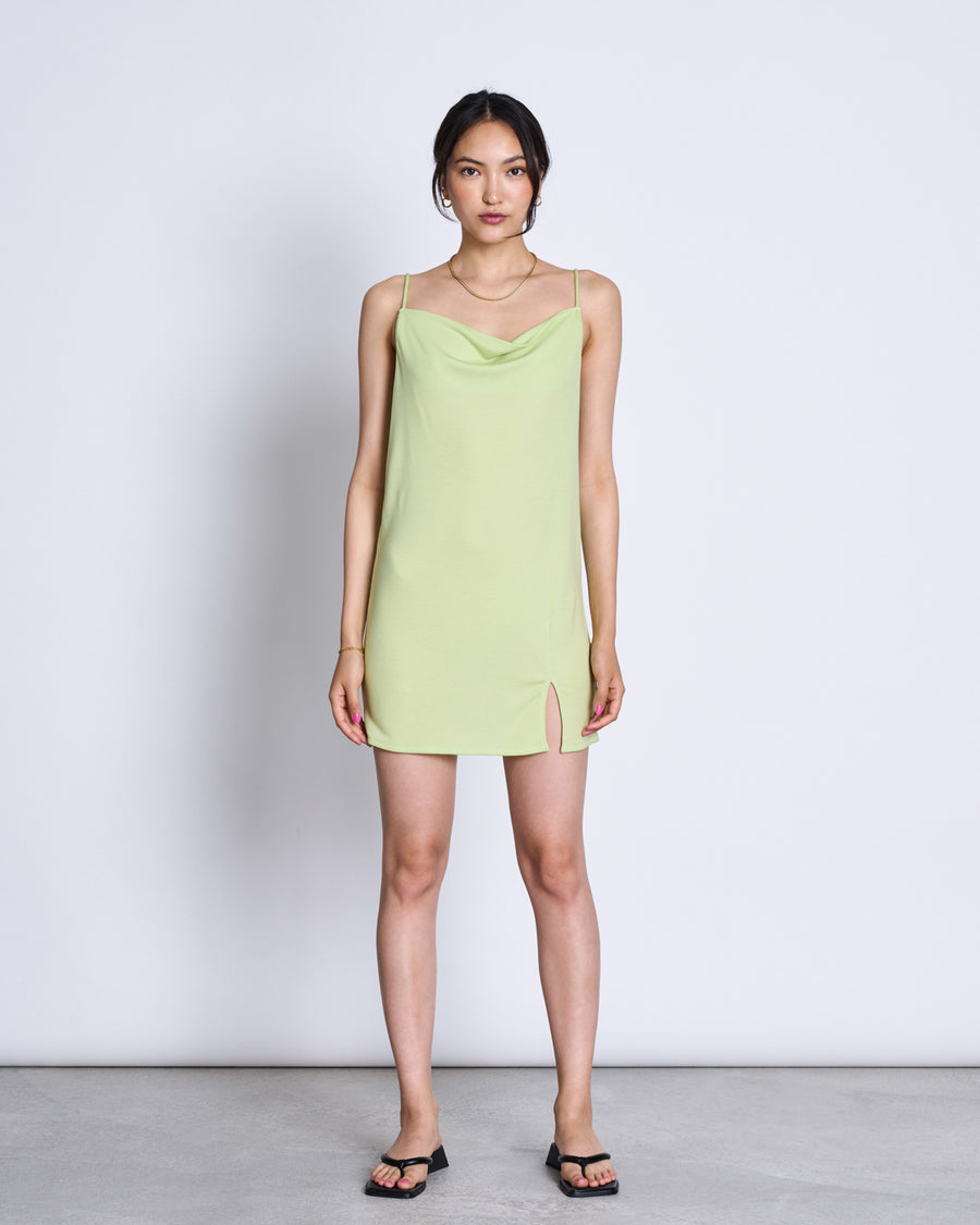 Robe verte en tencel - mini dress helen matcha