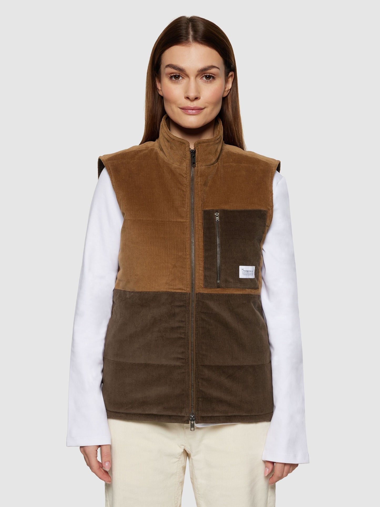 Veste en coton biologique | noir "14-wales corduroy colorblock vest wmn"