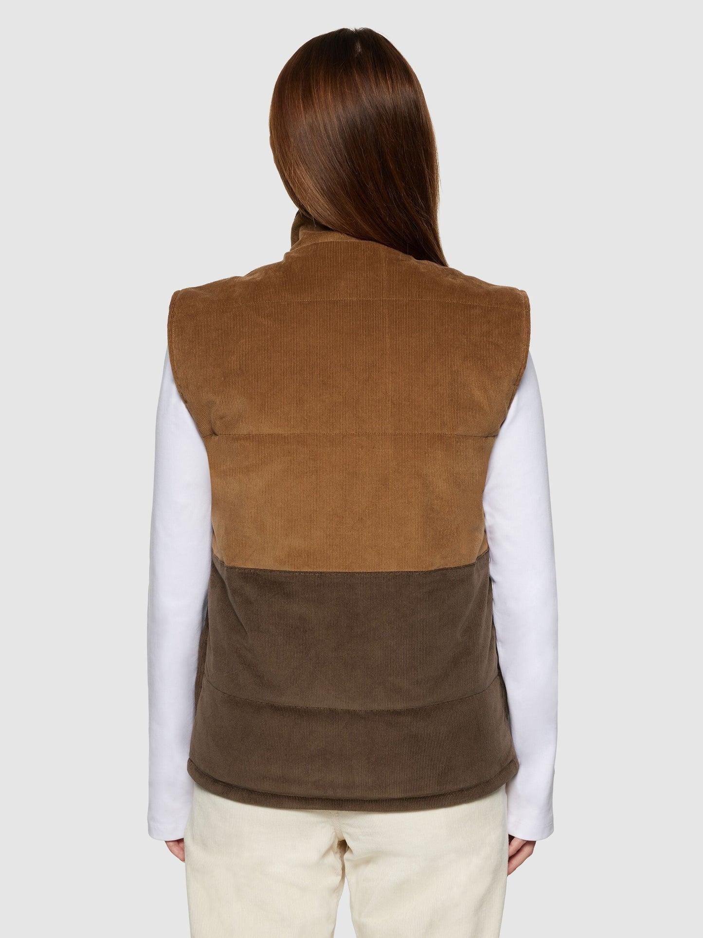 Veste en coton biologique | noir "14-wales corduroy colorblock vest wmn"