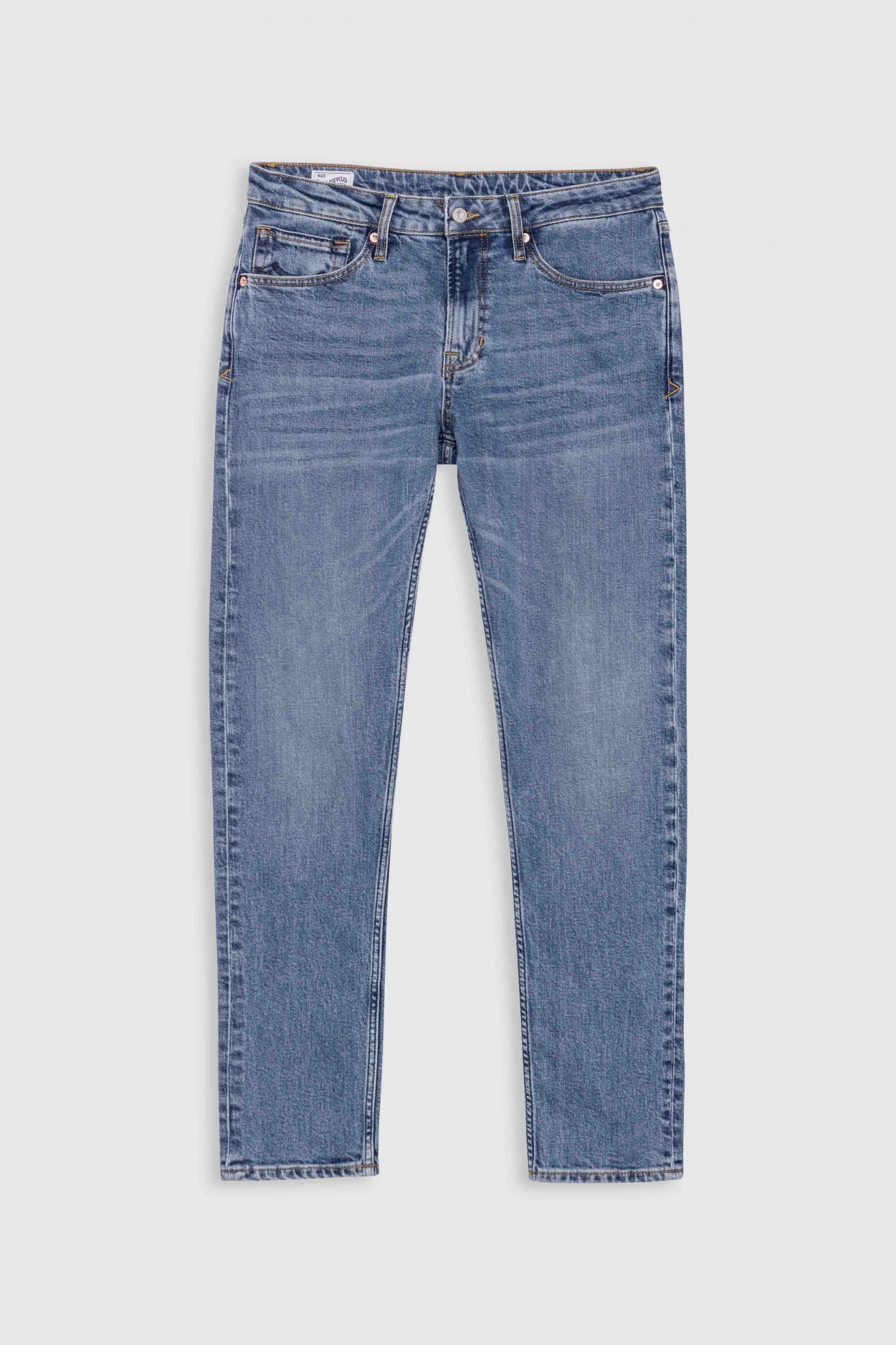 Jean slim en coton bio et recyclé | bleu "charles - sander mid used"