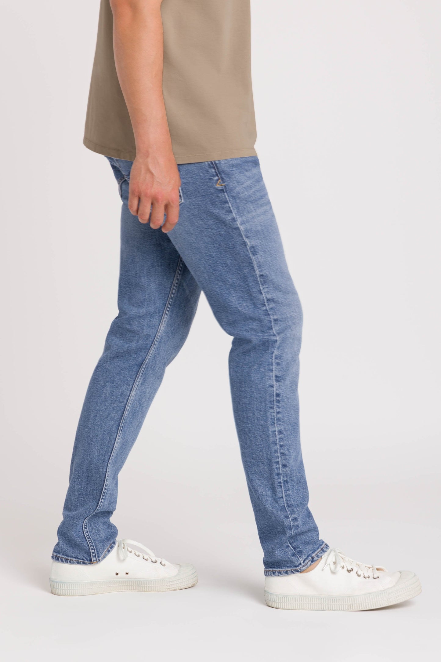 Jean slim en coton bio et recyclé | bleu "charles - sander mid used"