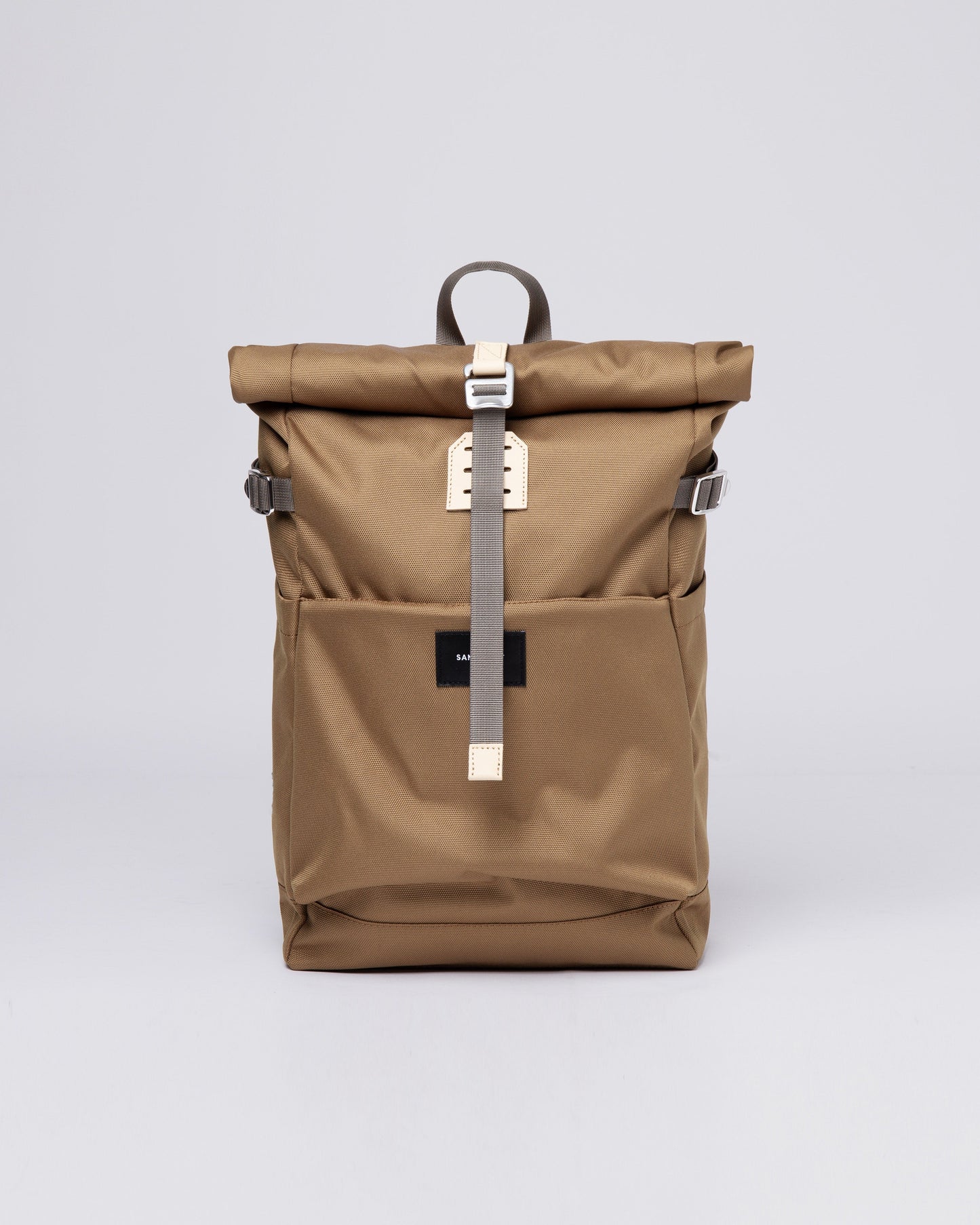 Sac à dos rolltop en matière recyclée | marron "ilon marsh yellow"