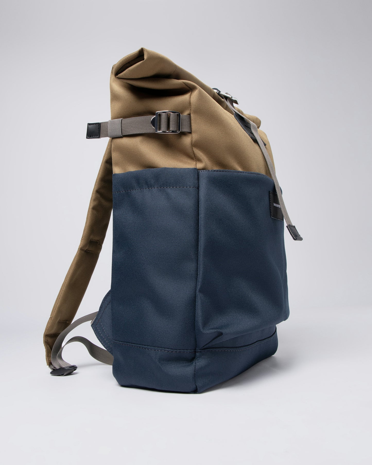 Sac à dos rolltop en matière recyclée | Bleu et marron "ilon multi marsh yellow"