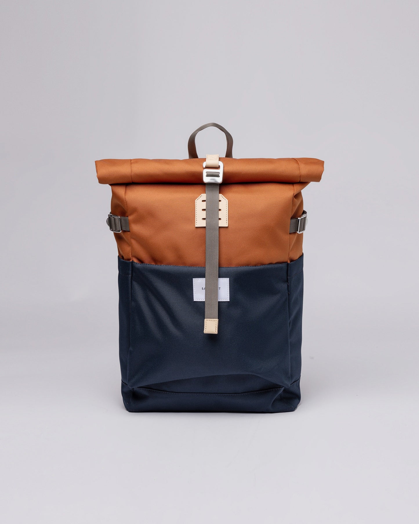 Sac à dos rolltop en matière recyclée | Bleu et orange "ilon multi fox red"
