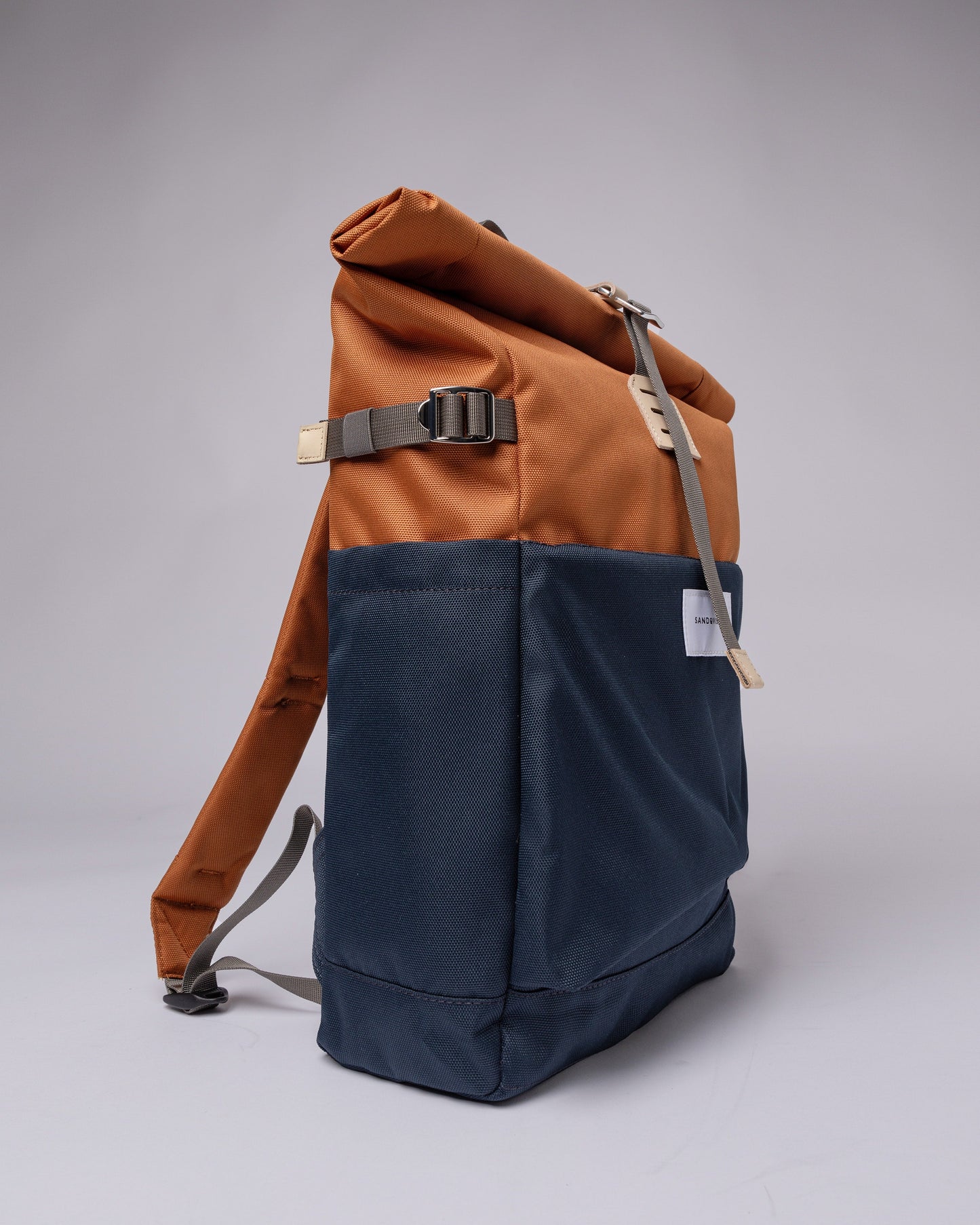 Sac à dos rolltop en matière recyclée | Bleu et orange "ilon multi fox red"