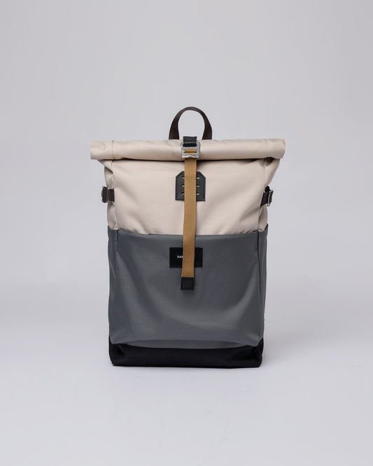 Sac à dos rolltop en matière recyclée | Gris et beige "ilon multi stone"