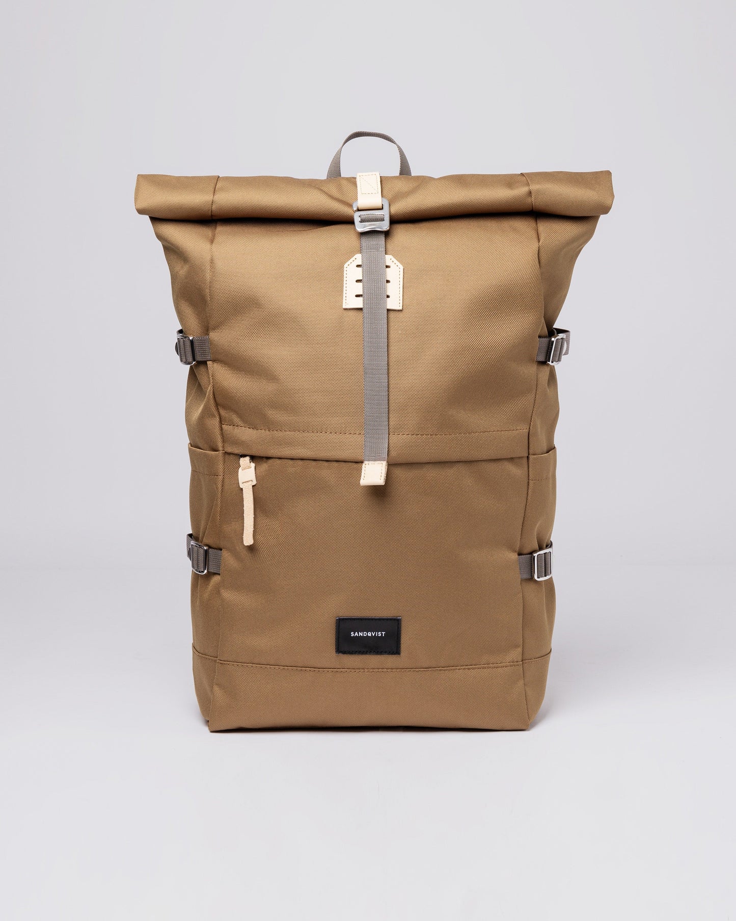Sac à dos rolltop en matière recyclée | marron "bernt marsh yellow"