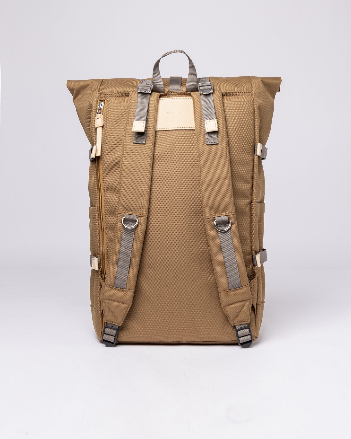 Sac à dos rolltop en matière recyclée | marron "bernt marsh yellow"