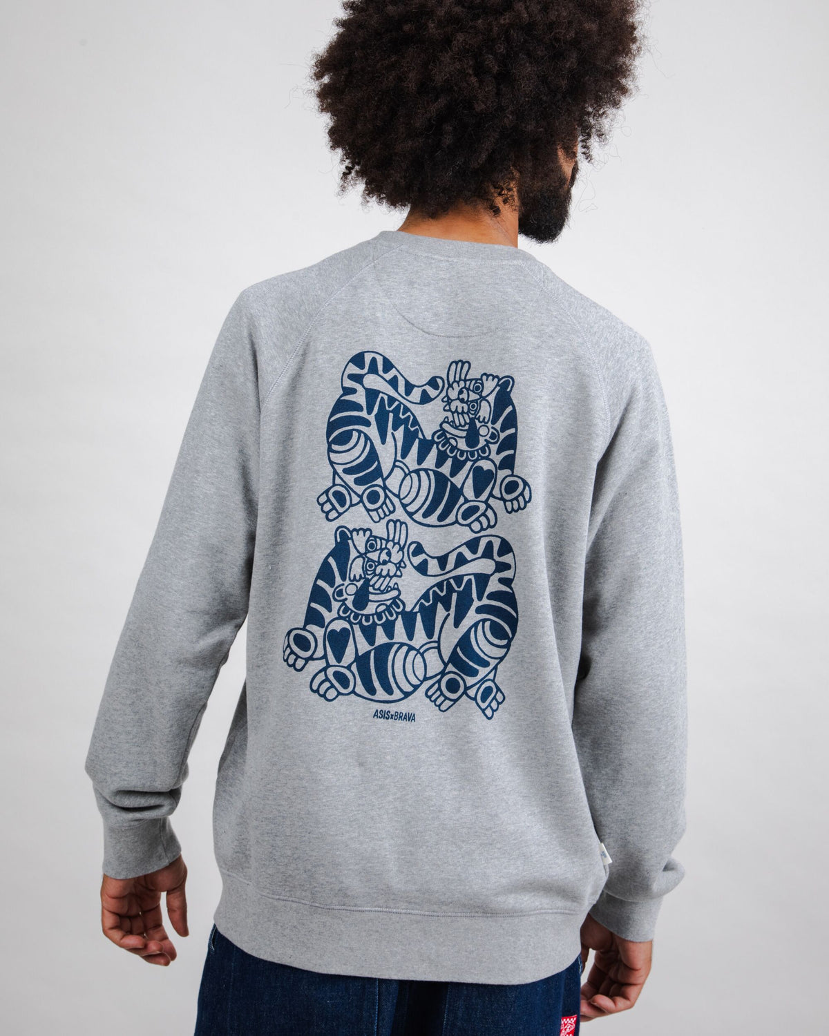 Sweat en coton bio | gris "asis percales tigris sweatshirt grey"