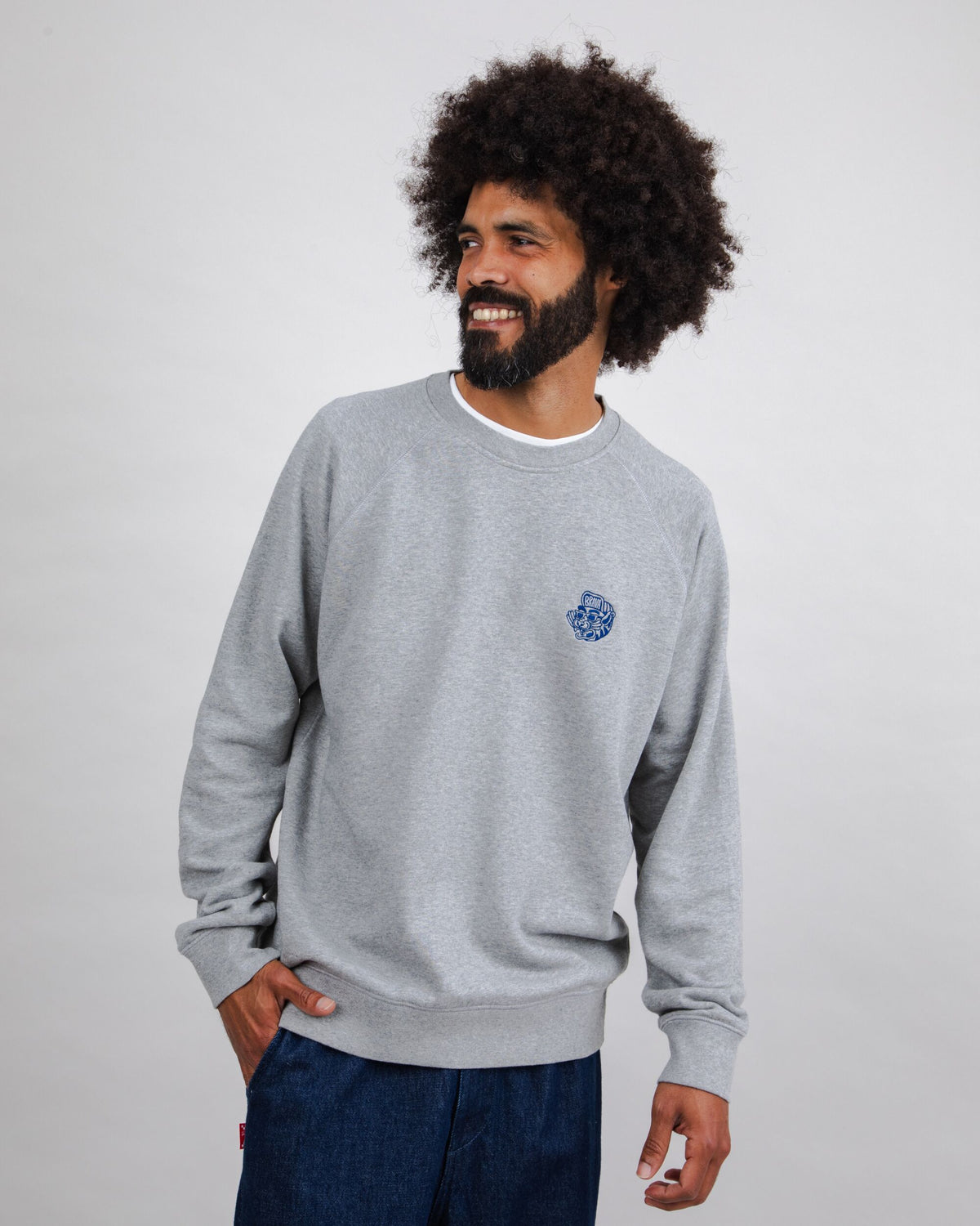 Sweat en coton bio | gris "asis percales tigris sweatshirt grey"