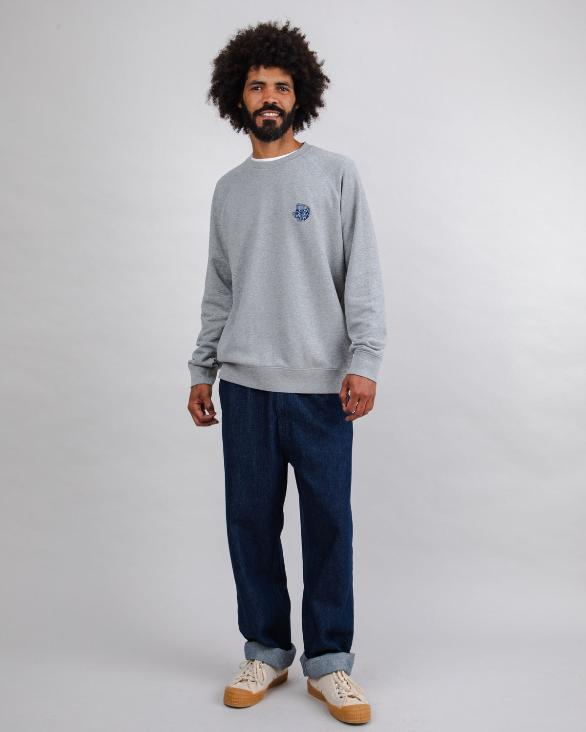 Sweat en coton bio | gris "asis percales tigris sweatshirt grey"