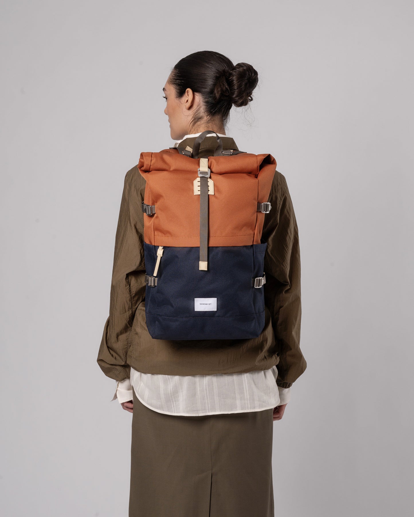 Sac à dos rolltop en matière recyclée | Multicolore "bernt multi fox red"