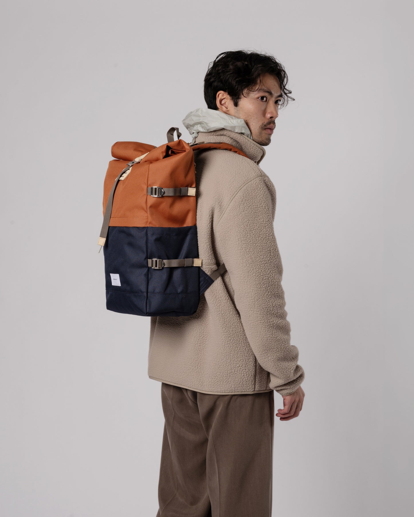 Sac à dos rolltop en matière recyclée | Multicolore "bernt multi fox red"