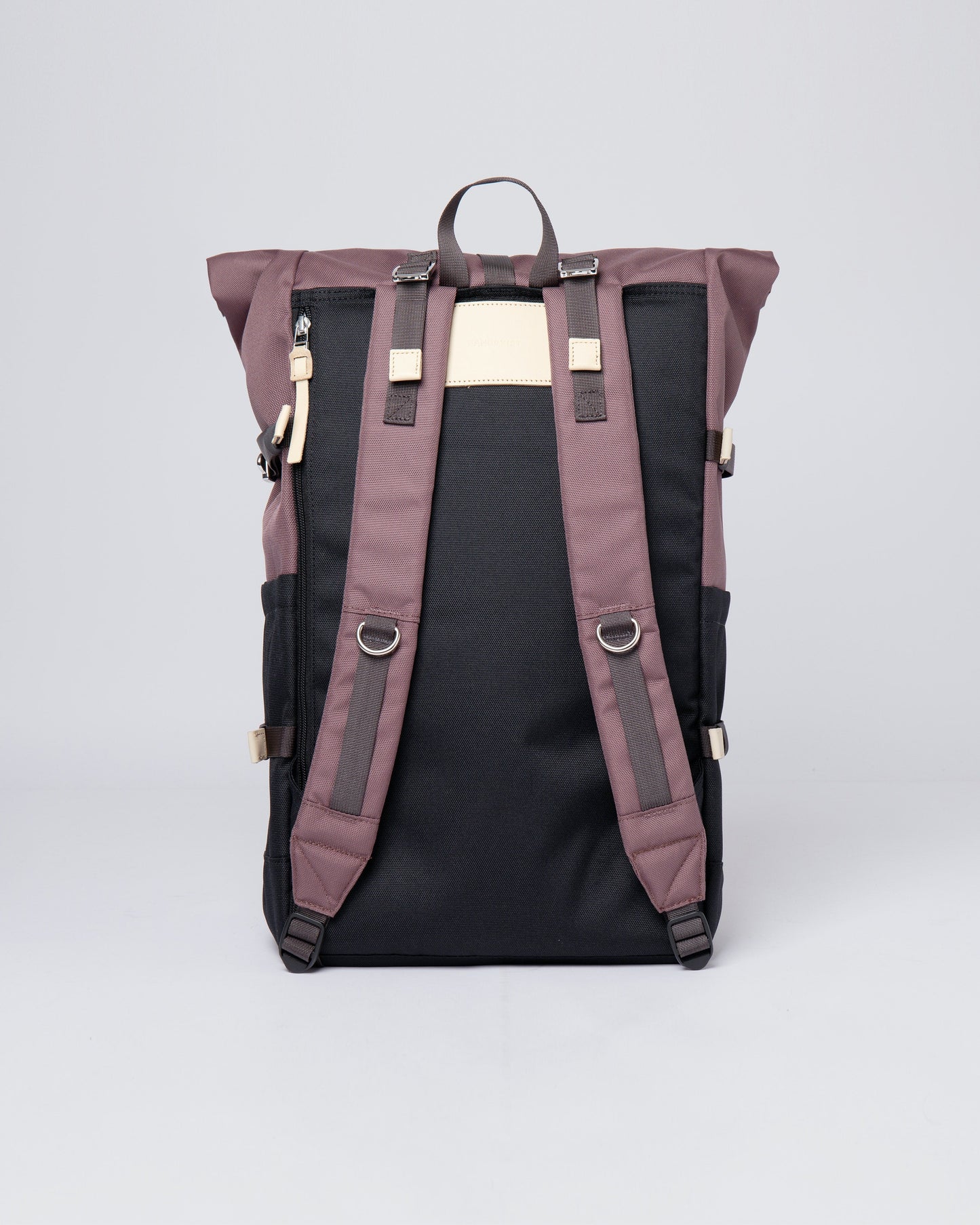 Sac à dos rolltop en matière recyclée | Noir et rose "bernt multi lilac dawn"