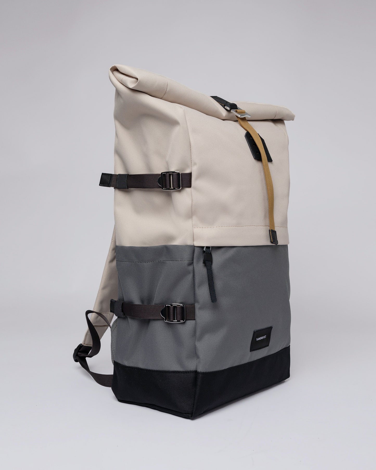 Sac à dos rolltop en matière recyclée | Gris et beige "bernt multi stone"