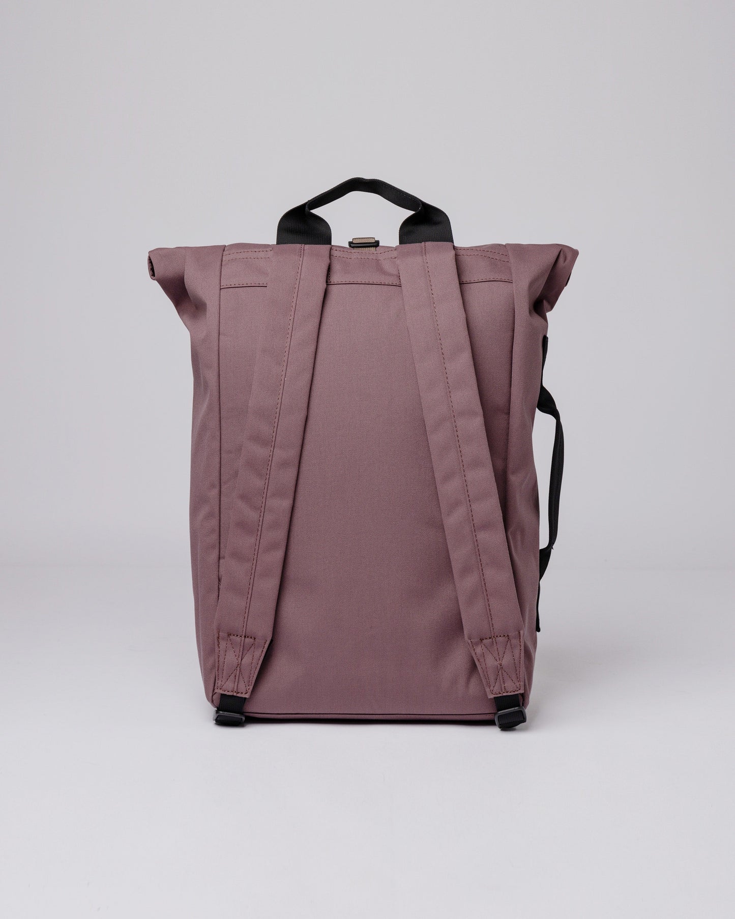 Sac à dos rolltop en matière recyclée | rose "dante vegan lilac dawn with brown webbing"