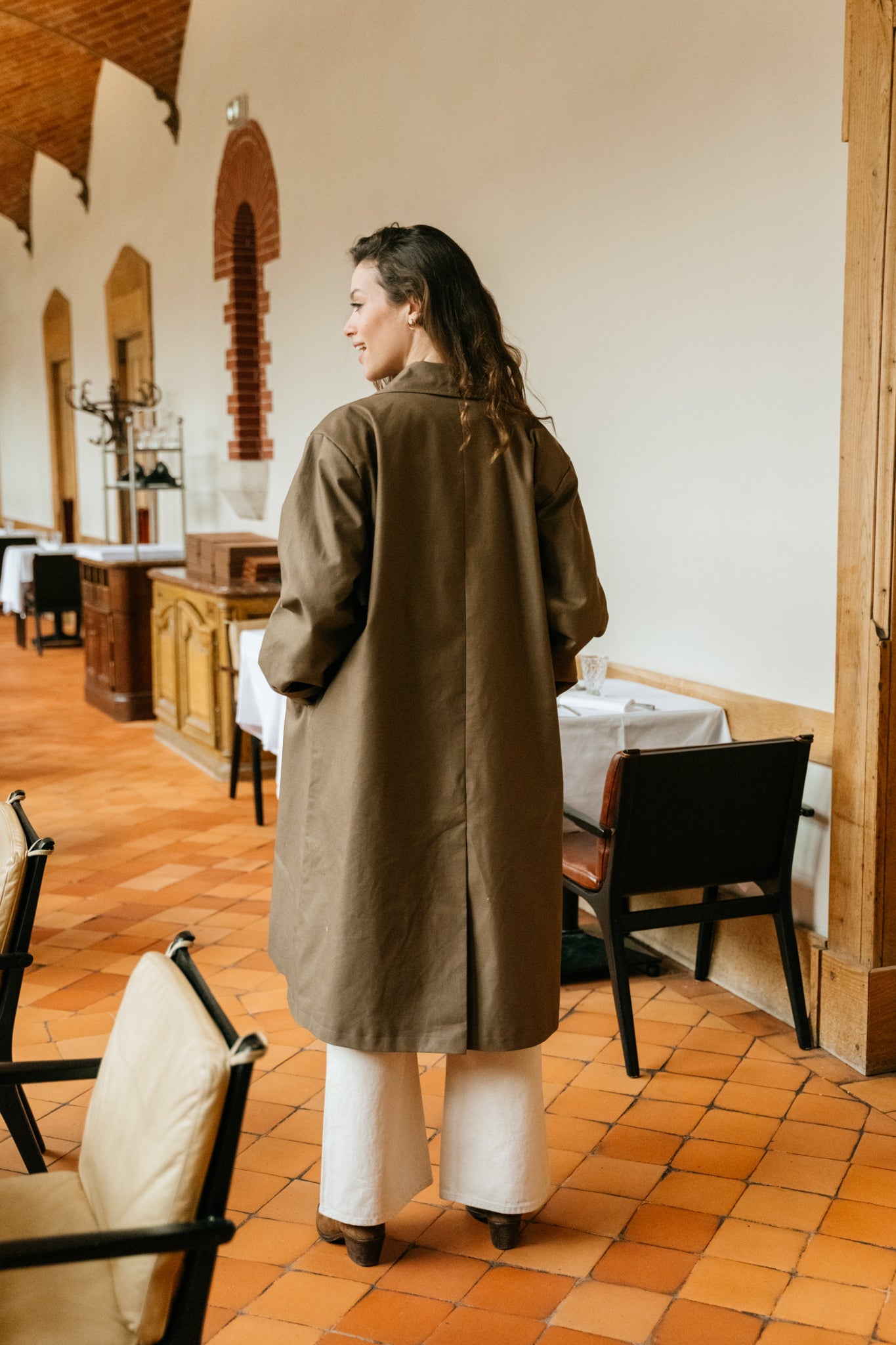 Trench noisette en coton bio - coat tagus walnut