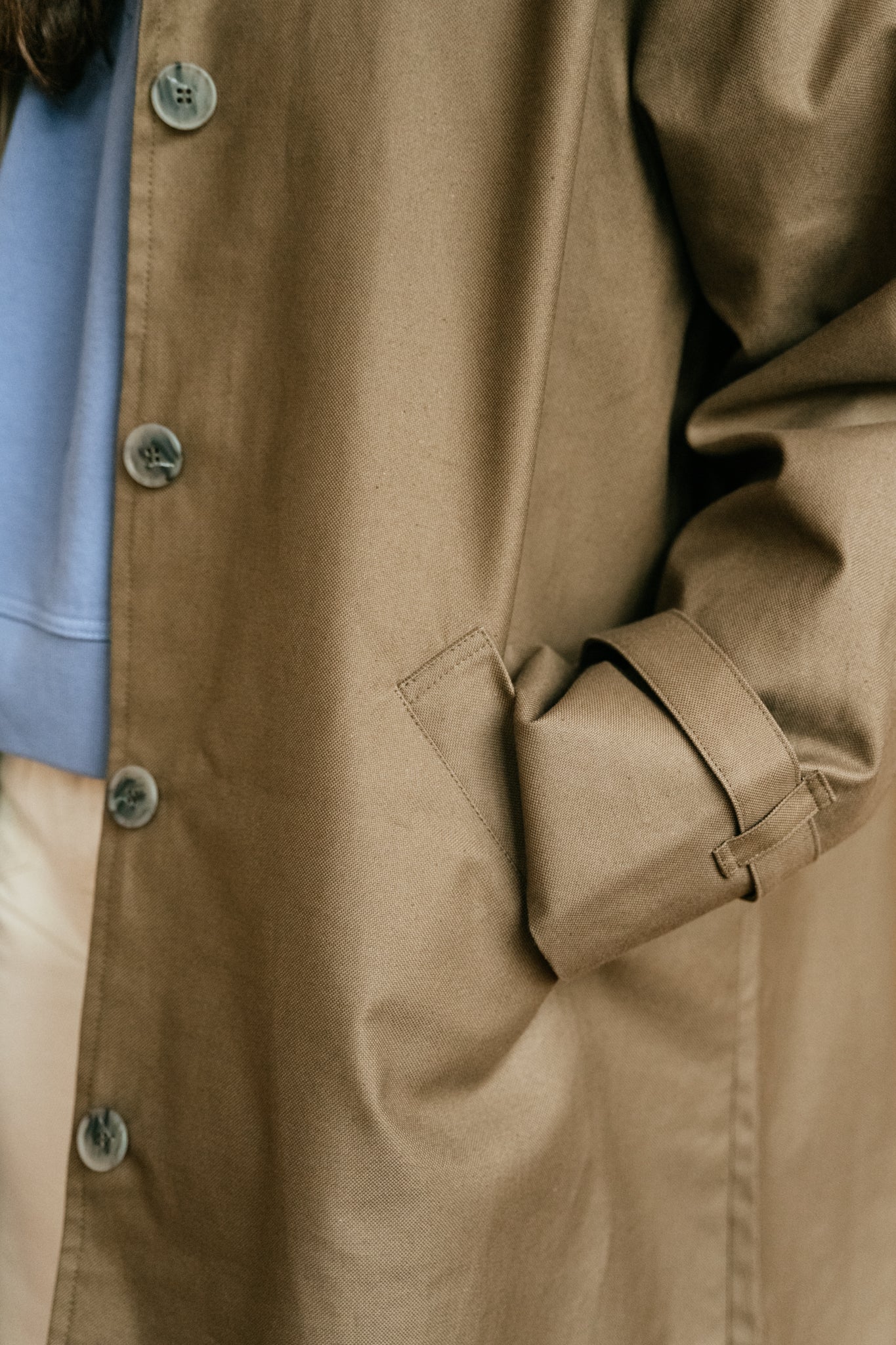 Trench noisette en coton bio - coat tagus walnut
