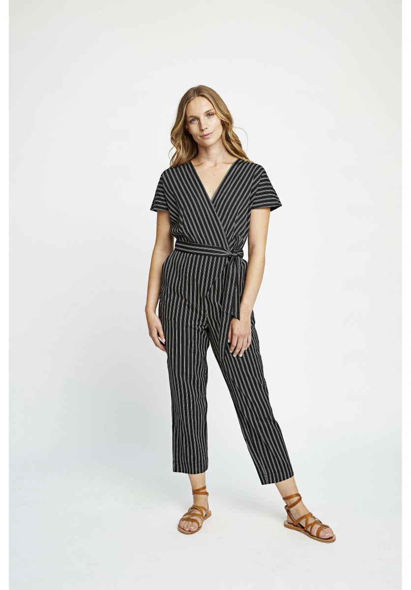 Combinaison rayée noire en coton bio - Mimi Jumpsuit