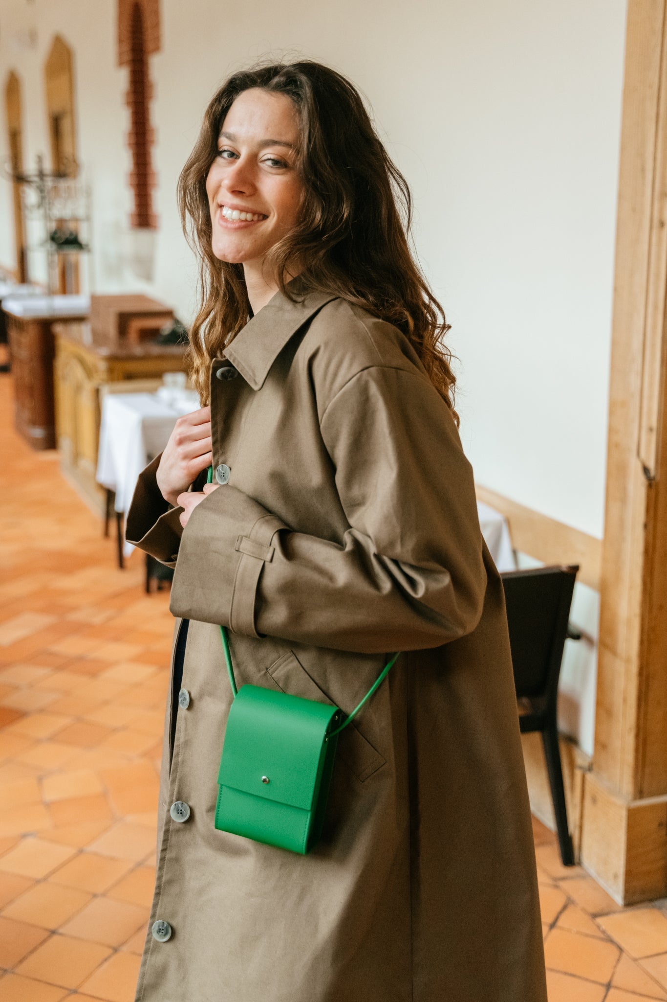 Trench noisette en coton bio - coat tagus walnut