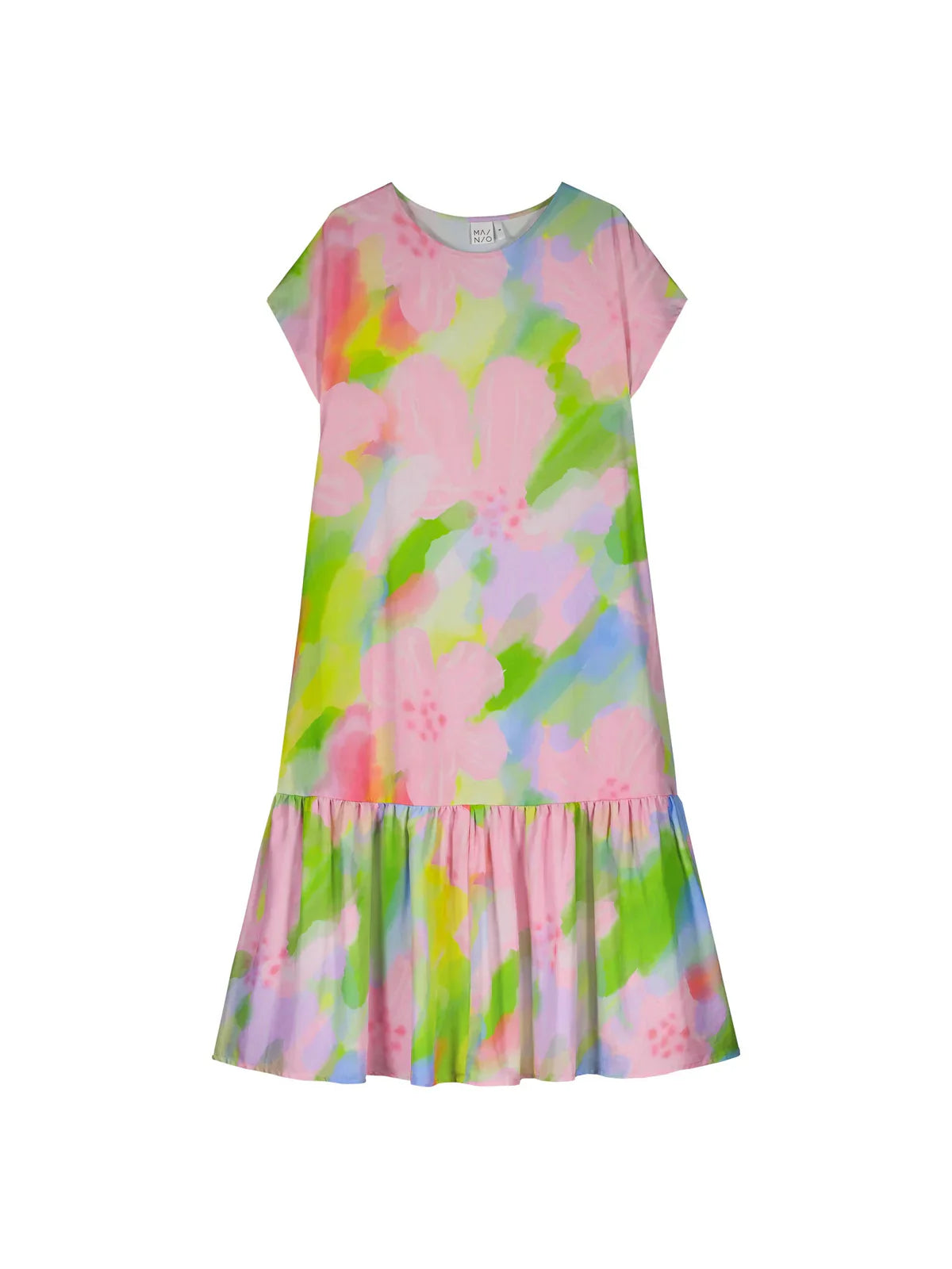 Robe longue en tencel | Multicolore "pink bloom maxi dress multicolor"