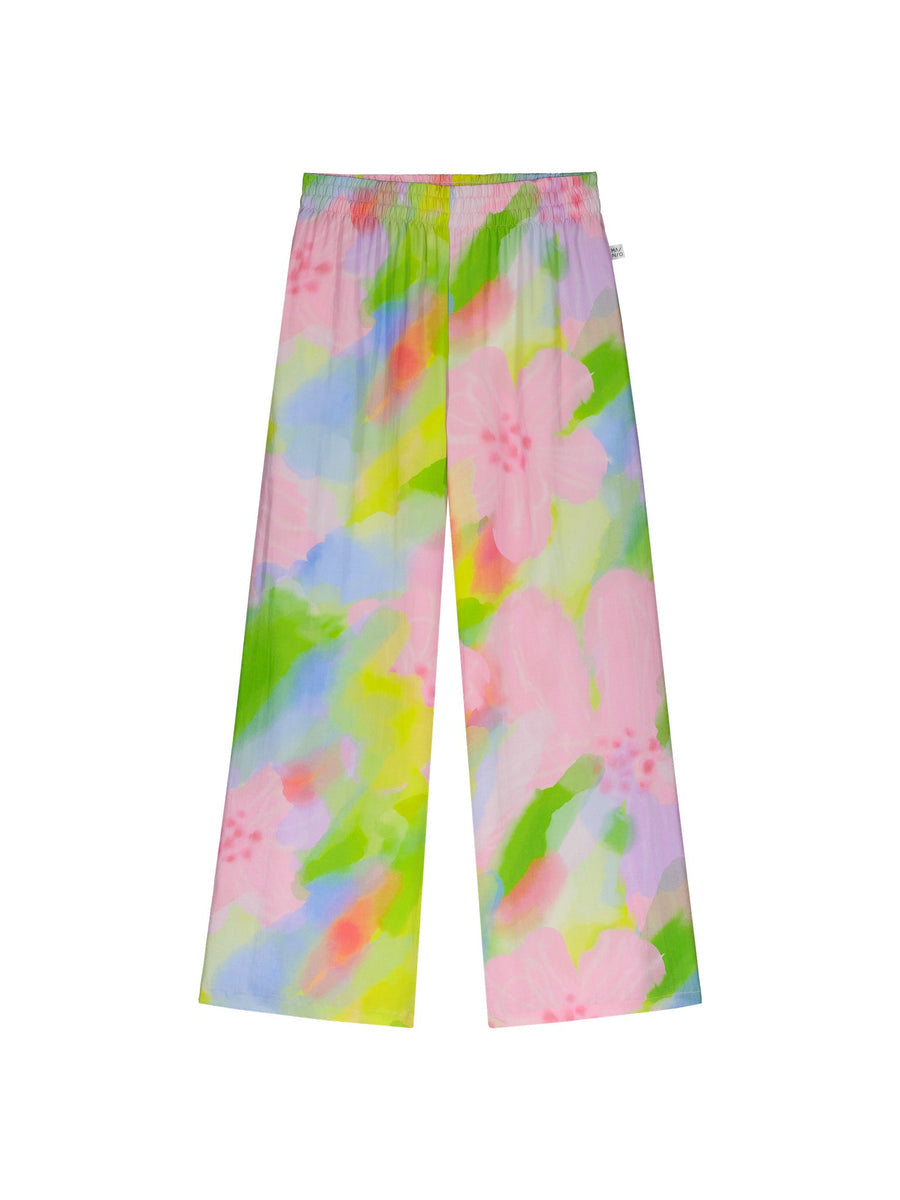 Pantalon ample en tencel | Multicolore "pink bloom pants multicolor"