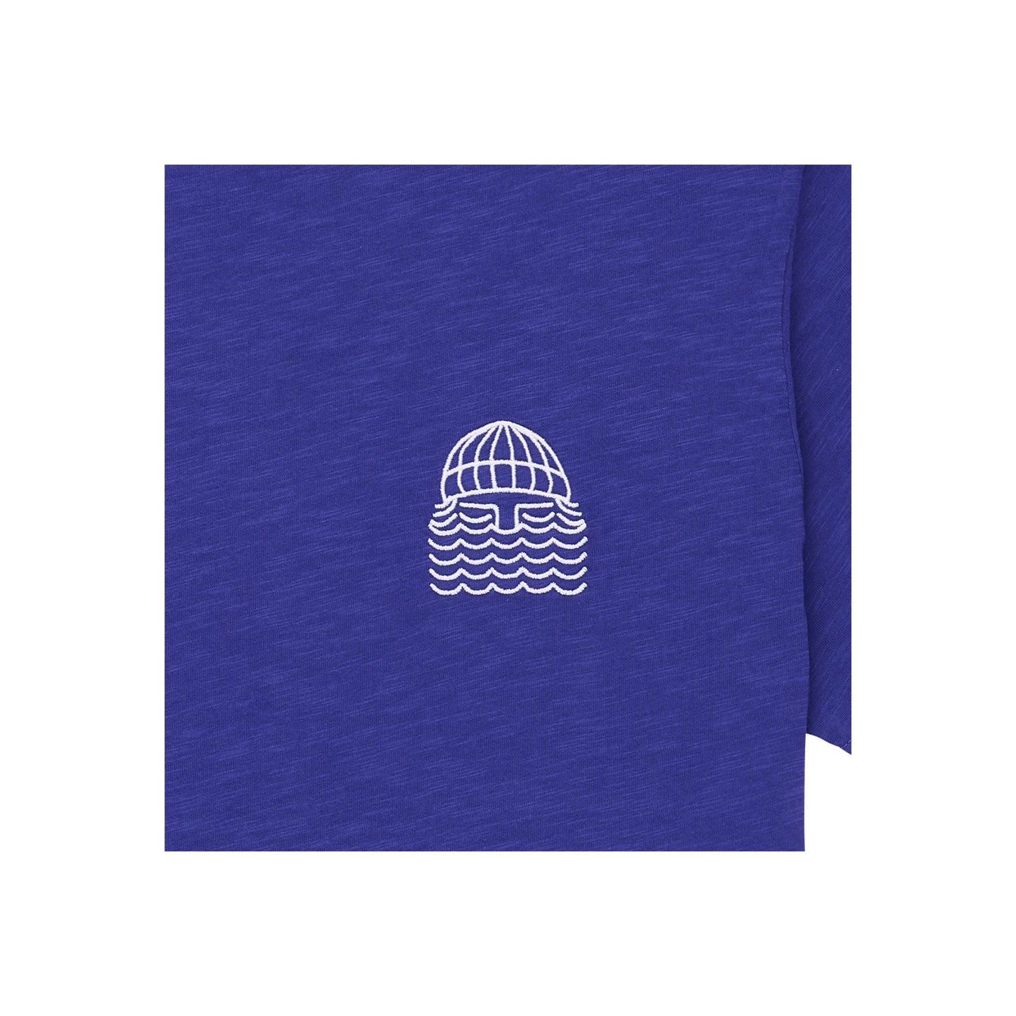 T-shirt brodé en coton bio | bleu "outremer mini to the sea tee"
