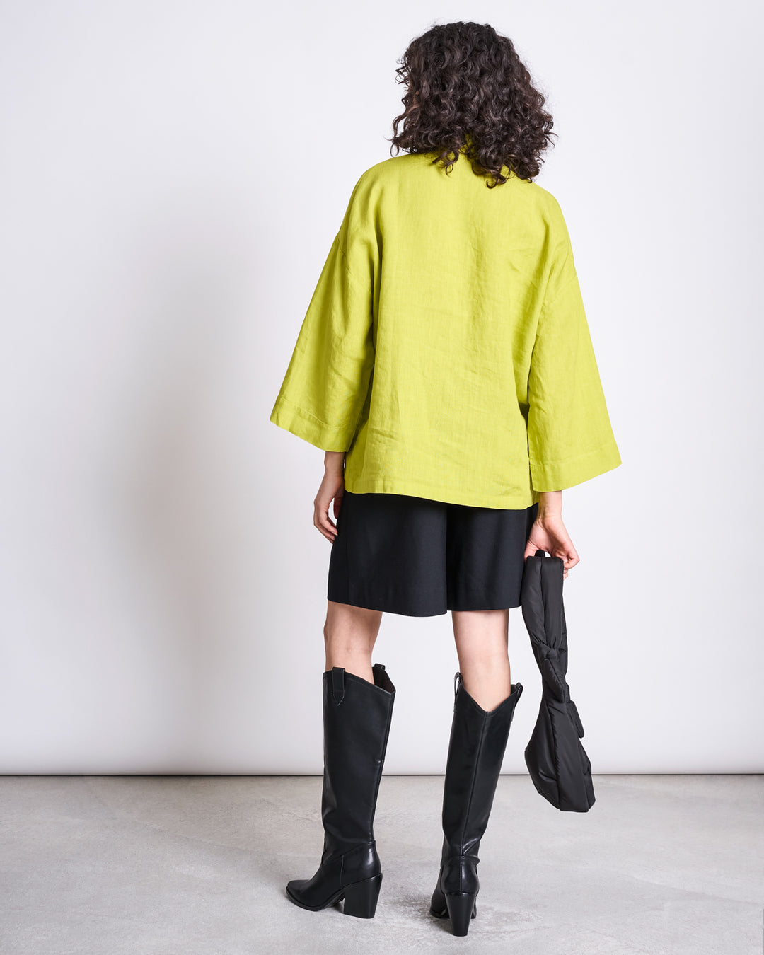 Chemise oversize vert en lin - shirt mons sprout