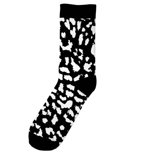 Chaussettes hautes à motifs noir et blanc en coton bio