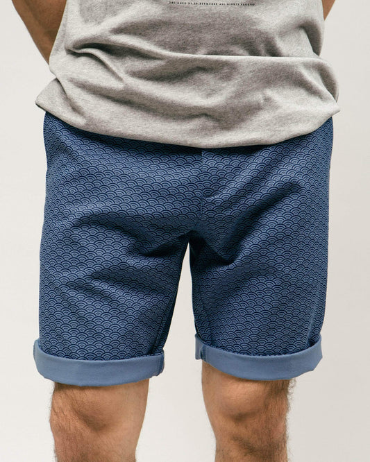 Short marine imprimé en coton bio - Shibuya