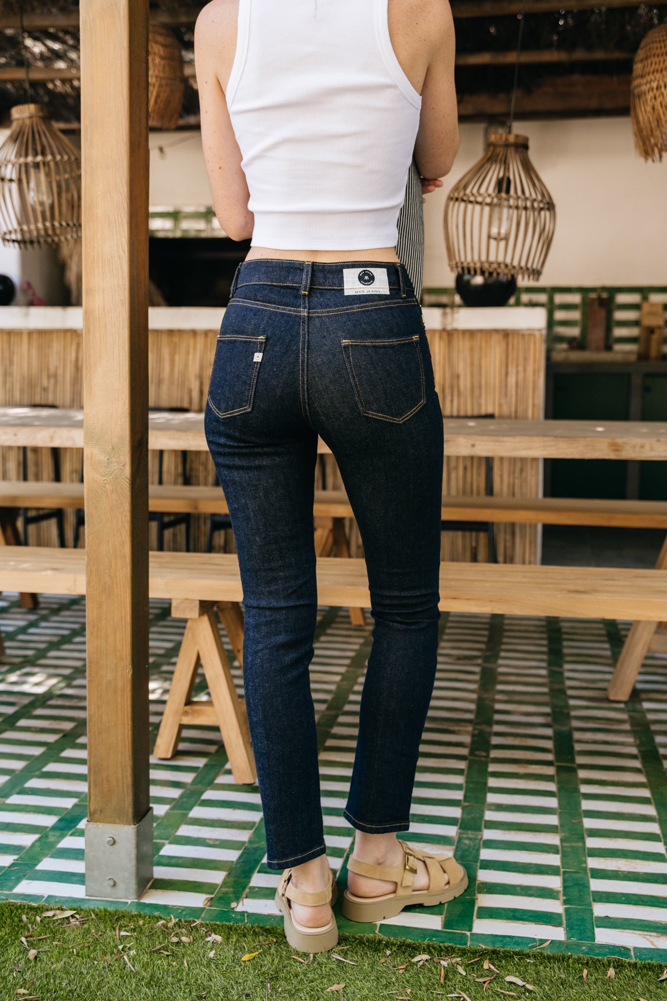 Jean slim en coton bio et recyclé | bleu brut "Regular Swan strong blue"
