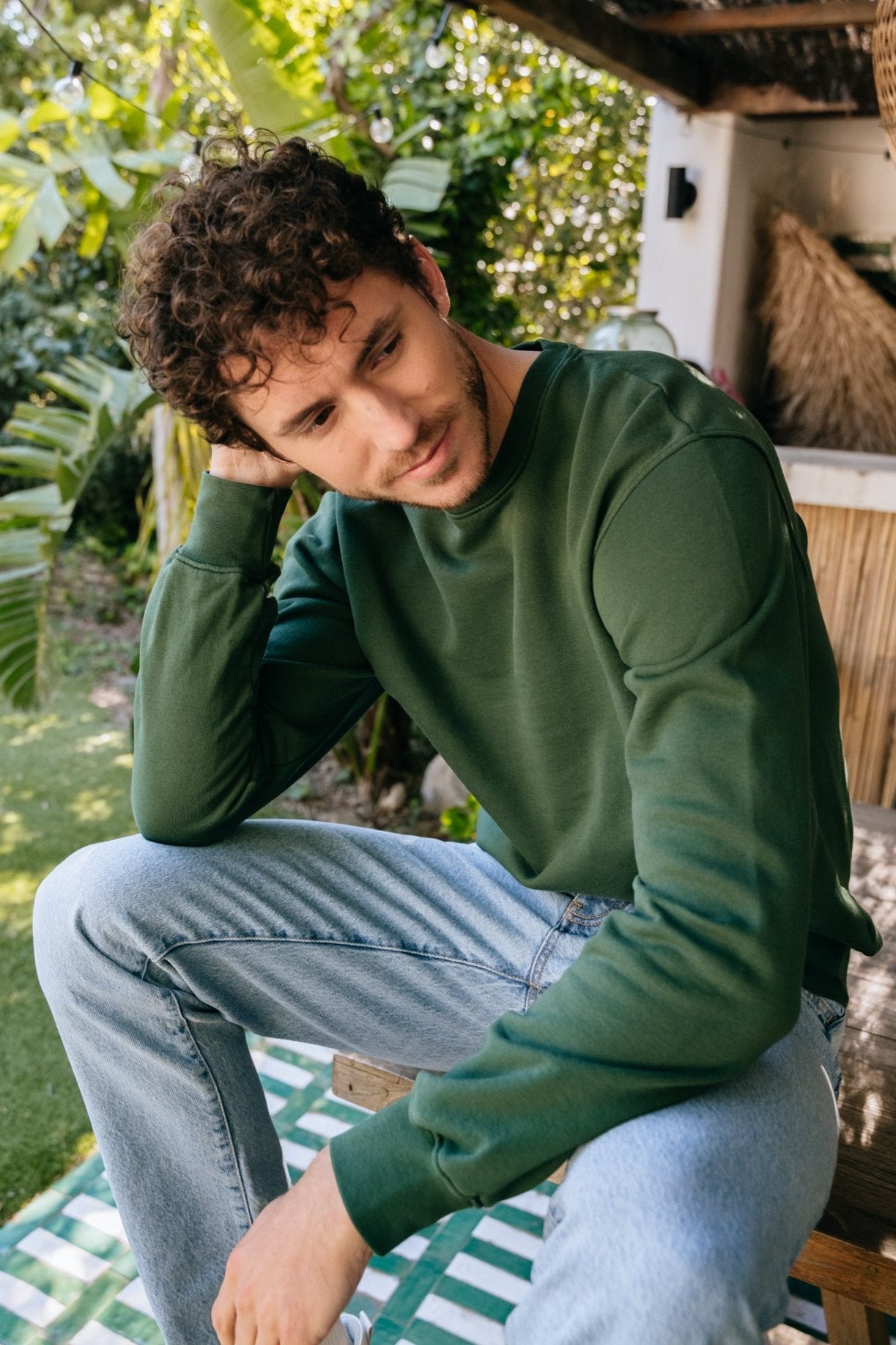 Sweat en coton bio | vert "emerald green"
