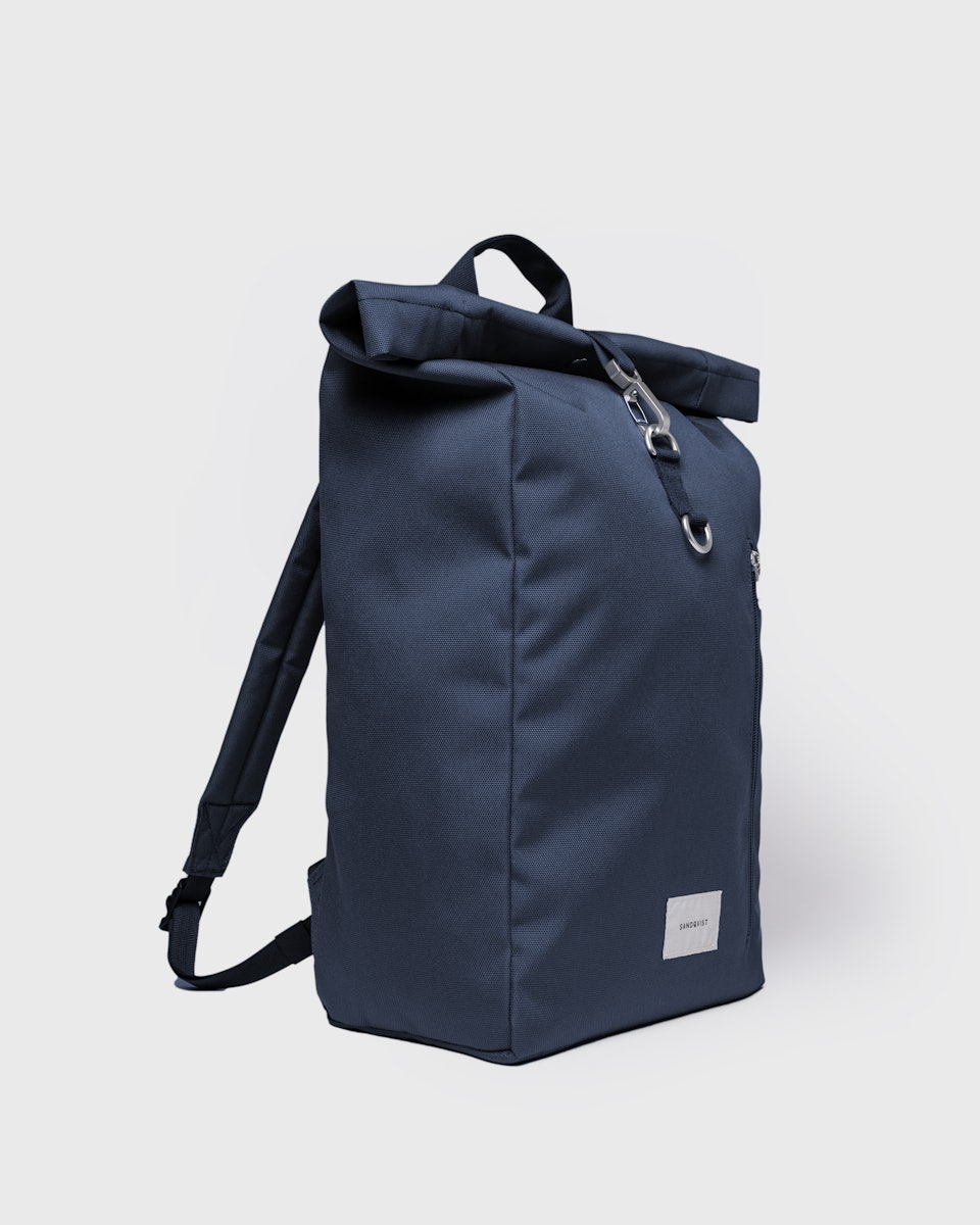 Sac à dos en matière recyclée 19L | bleu "ground rolltop backpack l - navy with navy webbing"
