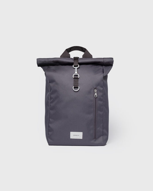 Sac à dos 19L en matière recyclée | noir "ground rolltop backpack l - asphalt with black webbing"