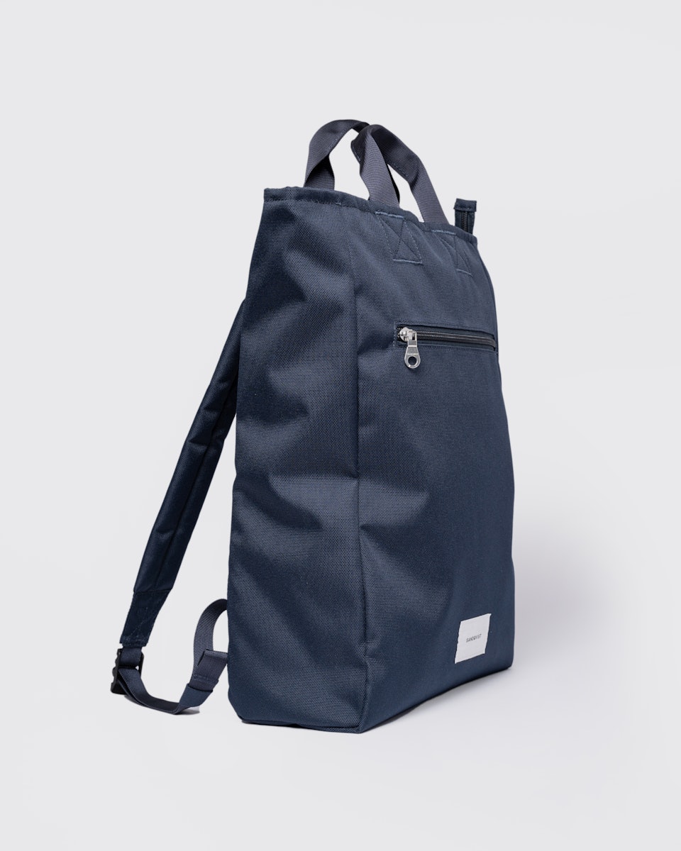 Sac à dos en matières recyclées | bleu "ground 2-way bag - navy"