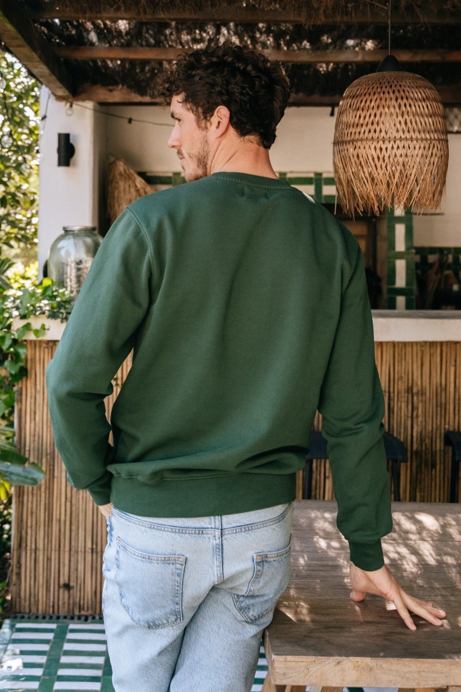 Sweat en coton bio | vert "emerald green"