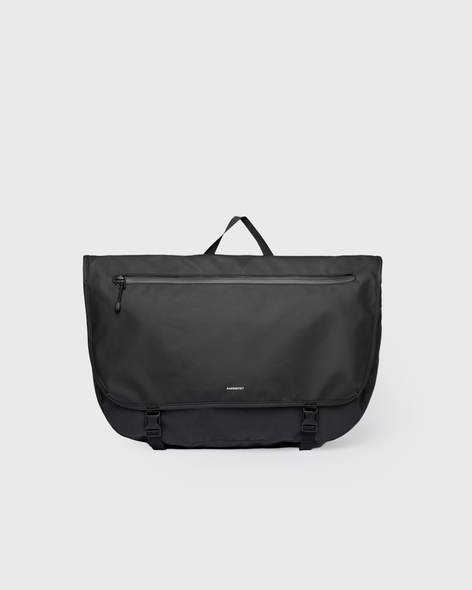 Sac bandoulière en nylon recyclé | noir "stream messenger - black"