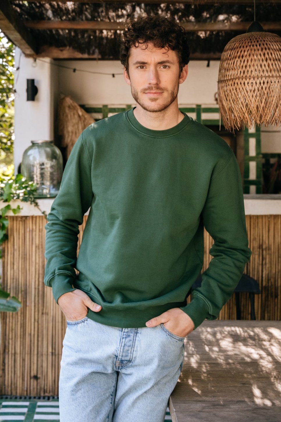 Sweat en coton bio | vert "emerald green"