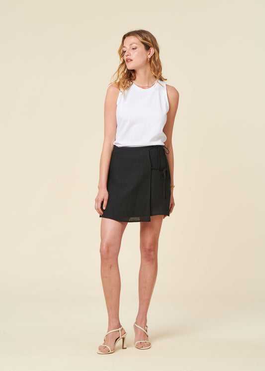 Jupe en lin | noir "Kys - black"