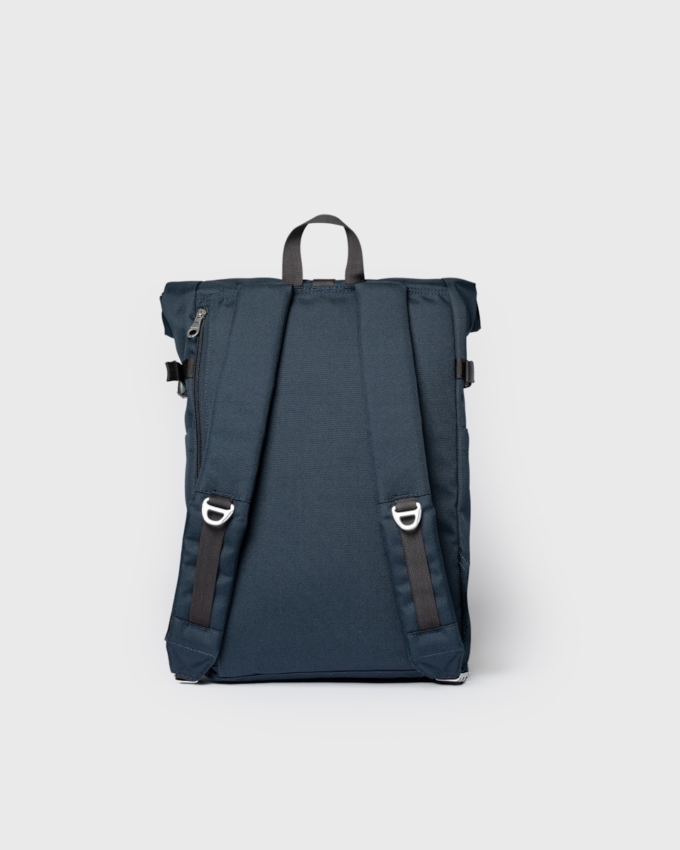 Sac à dos 23L en matière recyclée | vert "icon rolltop backpack m - navy with black leather"