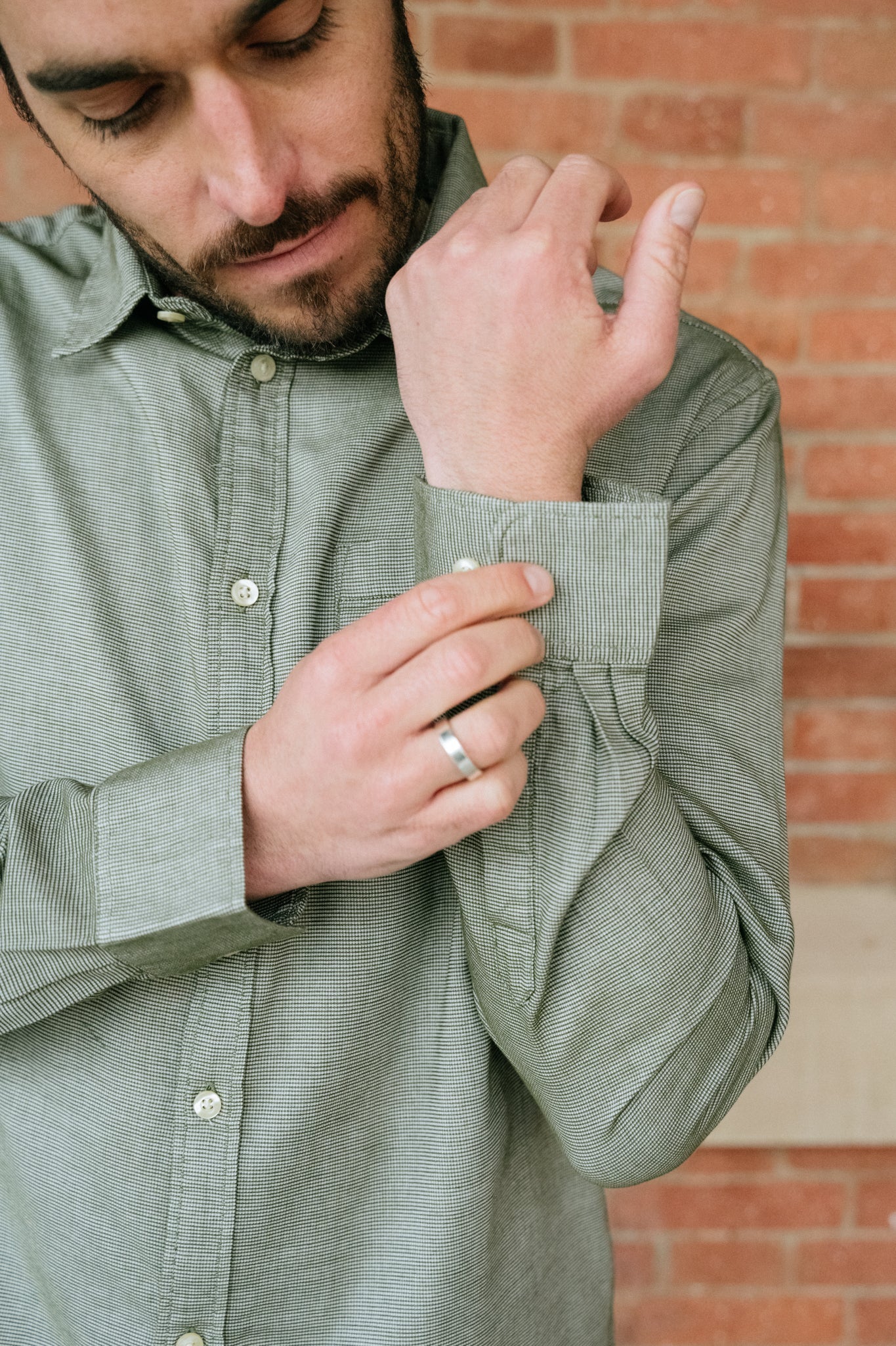 Chemise à carreaux verts en coton bio - pepita checkered shirt green check