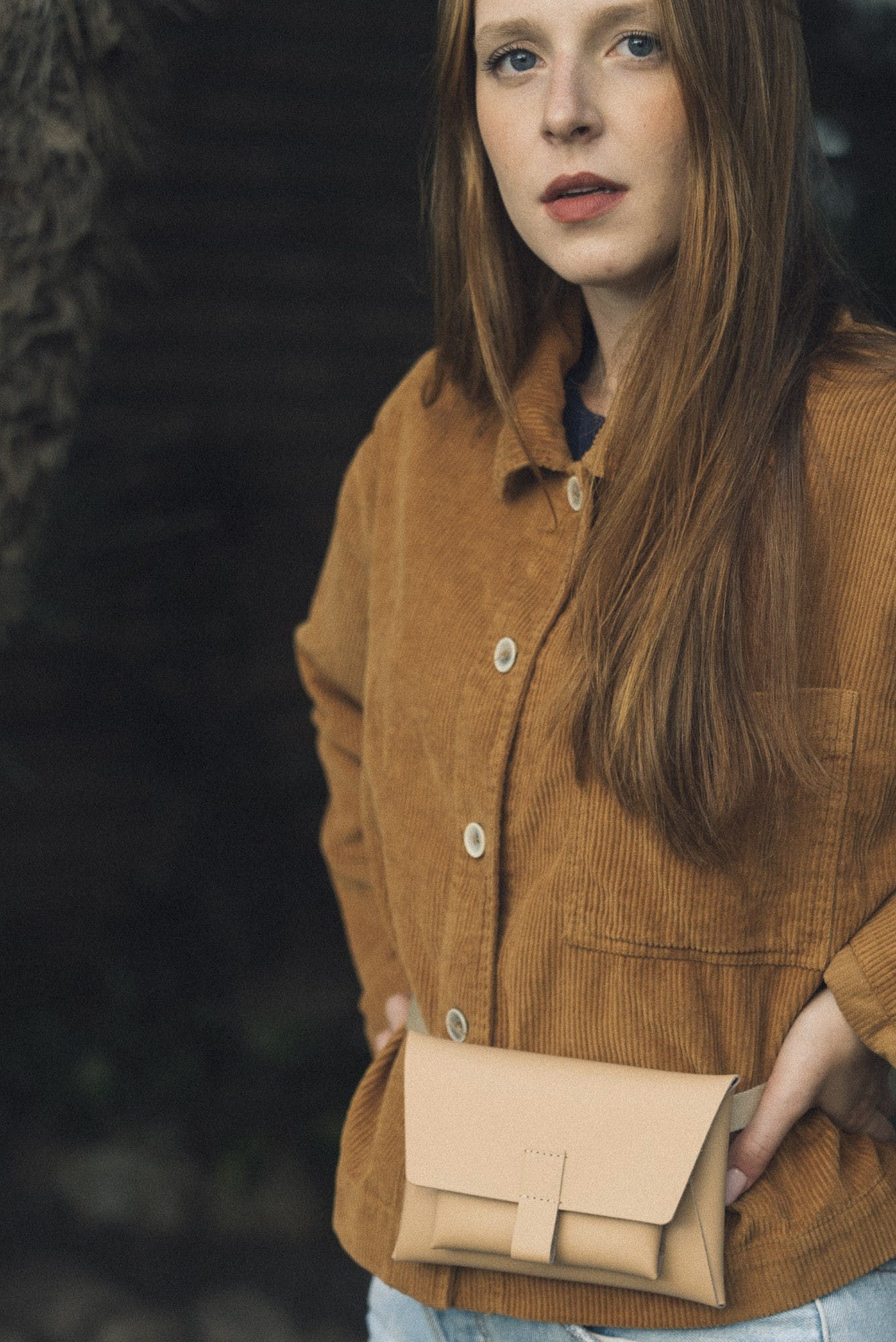 Sac banane beige en cuir recyclé - Kangaroo